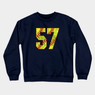 Fastpitch Softball Number 57 #57 Softball Shirt Jersey Uniform Favorite Player Biggest Fan Crewneck Sweatshirt